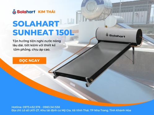 Tận hưởng tiện nghi nước nóng lâu dài, tiết kiệm với sản phẩm Solahart Sunheat 150L tấm phẳng, chịu áp cao