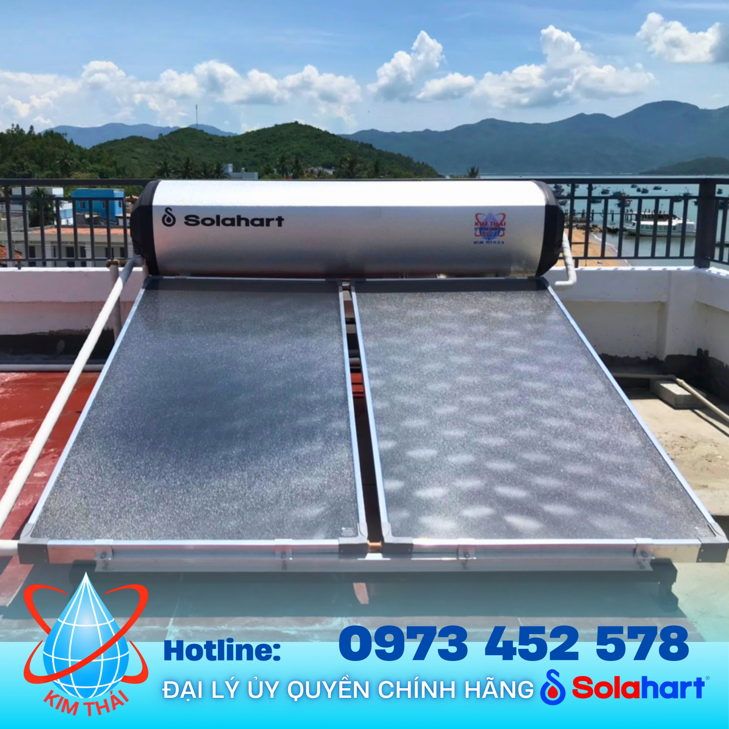 MÁY NƯỚC NÓNG NĂNG LƯỢNG MẶT TRỜI SOLAHART PREMIUM 300L CHỊU ÁP (BAO GỒM KHUNG CHÂN NHÔM)